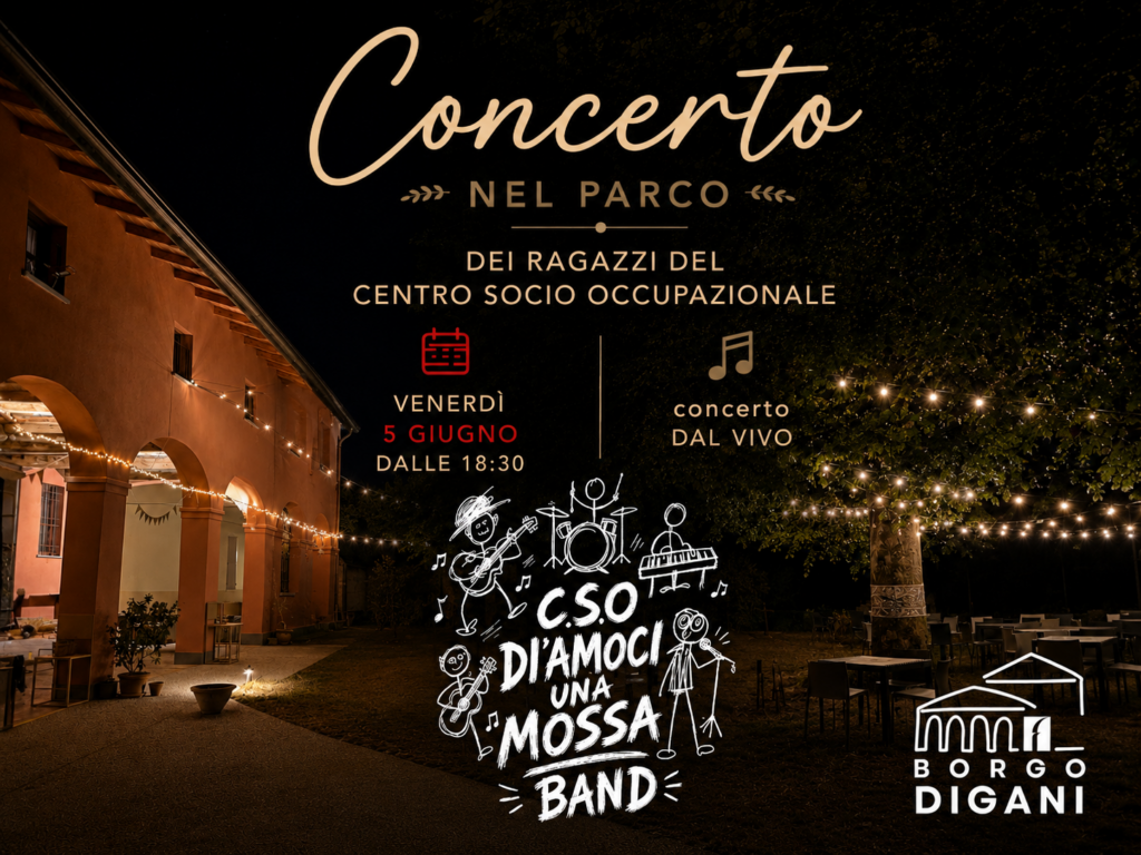 Concerto nel parco a Borgo Digani con i ragazzi del Centro Socio Occupazionale CSO DìAmoCI una Mossa Band